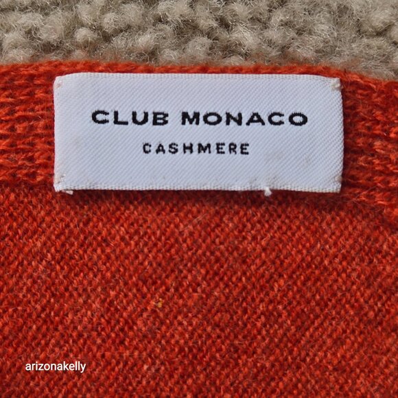 NWOT Club Monaco Cashmere Knit Scarf Orange Pumpkin - Picture 6 of 13